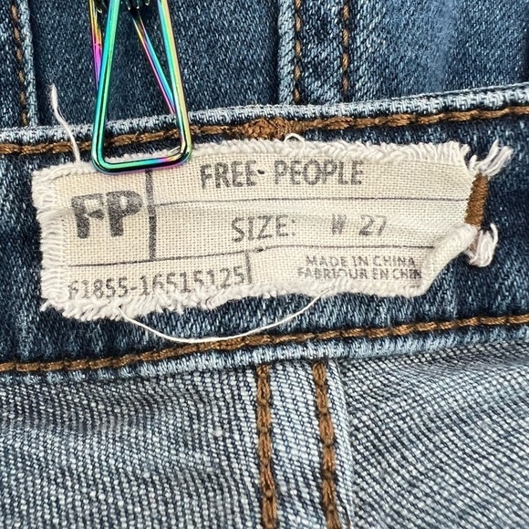 Free People Button Fly Skinny Denim Jeans Size 27 Women's - Picture 2 of 6